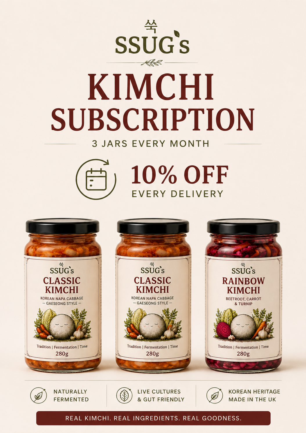Classic Kimchi — 3 Jar Subscription