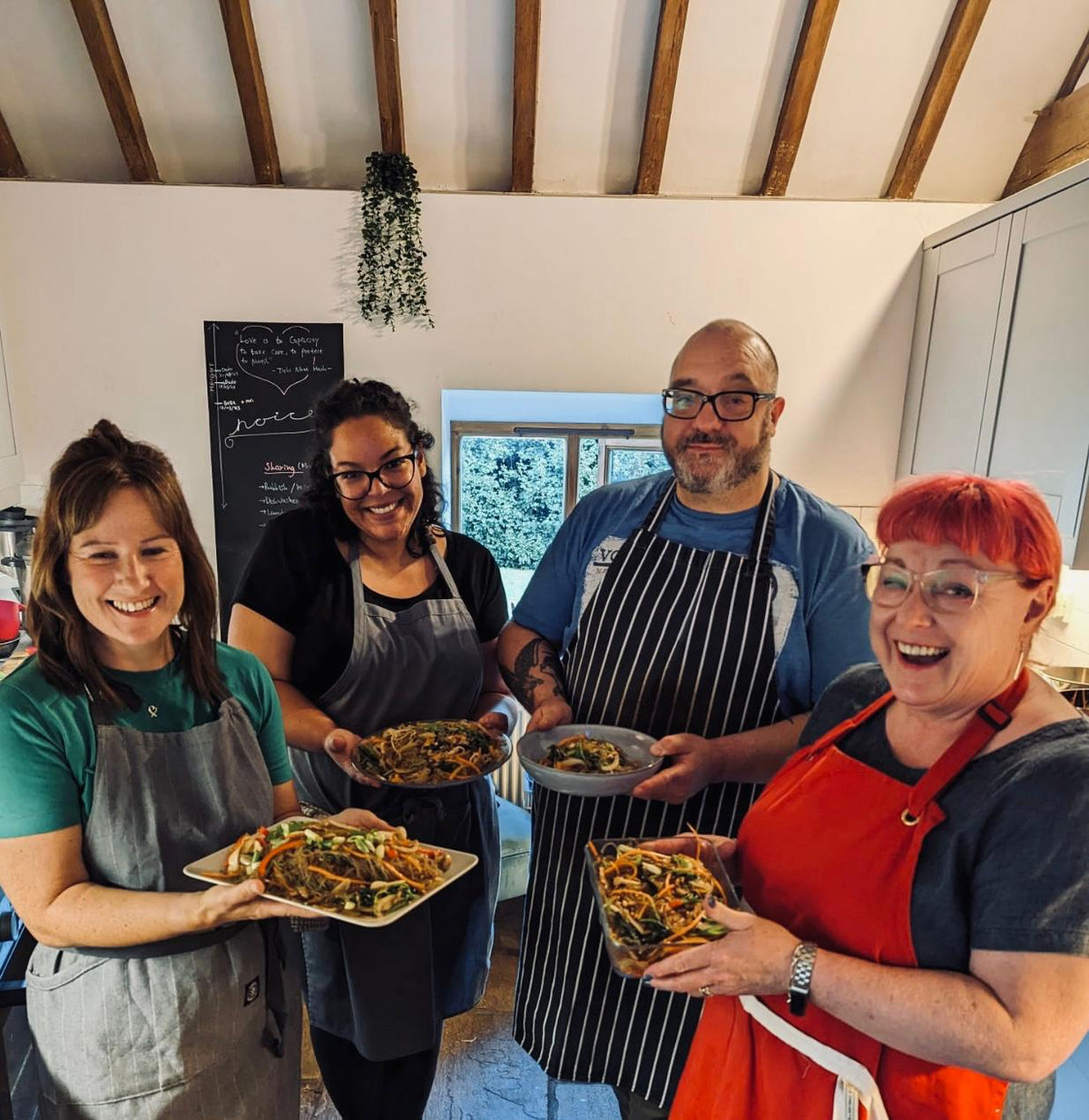 A class at the long table