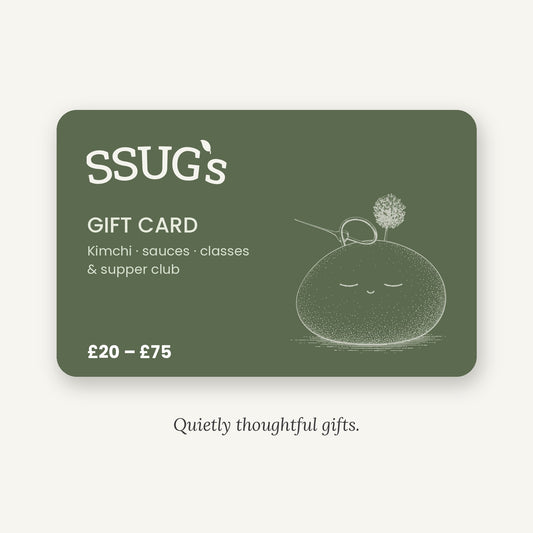 SSUG gift card with Dori: for kimchi, sauces, classes and supper club